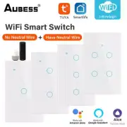 Tuya WiFi US Smart Touch Switch 1/2/3/4 Gang Wall Button Works With Smart Life A