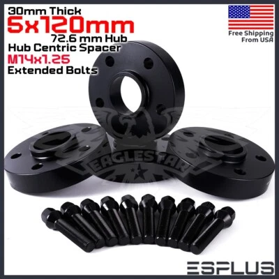 [4] 30mm Thick BMW F-Body 5x120 C.B 72.6 Wheel Spacer Kit 14x1.25 Bolts Included (for: BMW)