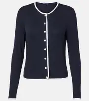 [Veronica Beard] Veronica Beard Wilmer cotton-blend cardigan AU 14 blue