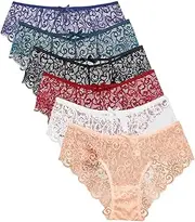 [HAGOT] Women's Sexy Lace Undies, Briefs, Boxer Shorts, Hipster Panties, Lingerie, Soft and Comfortable, Triangle Style, X-Large