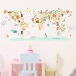 動物 卡通 壁貼 房間裝飾 背景牆 可愛動物 創意卡通世界地圖貼紙動物知識墻貼兒童寶寶房間佈置裝飾自粘貼畵