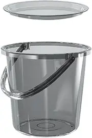 HOLIDYOYO Plastic Bucket with Handle and Lid 6 Gallon Large Heavy Duty Pail Container for Household Floor Mopping Cleaning Batching Bath Car Wash Camping Fishing 23L Light Grey