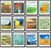 Vincent Van Gogh Wall Art - Van Gogh Art Posters, Van Gogh Sunflowers Starry Night Prints, Famous Artist Paintings Impressionist Museum Gallery Exhibition for Bedroom Decor (8x10 | 20x25 cm UNFRAMED)
