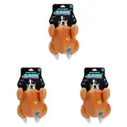 Paws and Claws Aussie Legends Roast Chook Dog/Pet Toy - Brown 3PK 24cm