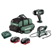 Metabo 18V 5.0Ah Brushless High Torque Wrench & Grease Gun Combo Kit