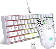 Keyboard and Mouse Combo Wired K68 RGB Streamer Mini Gaming Keyboard Membrane Keyboard and 2.4G Wireless Mechanical RGB Gaming Mouse 3600DPI 11 RGB Lighting Modes for Game/Office