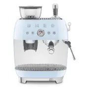 Smeg 50's Style Espresso Manual Coffee Machine with Grinder (Pastel Blue)