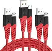 [Azhizco] Micro USB Cable Nylon Braided, USB to Micro USB Cable [3-Pack 2M] High Speed Micro USB Charger Cable Android Charger Fast Charging for Samsung LG Nokia HTC Moto Nexus TV Stick PS4 Controller