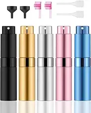 Travel Perfume Atomizer Refillable 8ml (5 PCS), Travel Cologne Sprayer Mini, Perfume Bottle Empty Small (5 Colors)