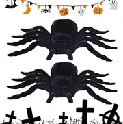 Halloween Spider, Hairy Scary Spider Props, Realistic Fuzzy Black Spider, Favors, Fake Spiders Scary Prank Toy, Self-Adhesive Spider Decor for Halloween, Outdoor Indoor Window Wall Door