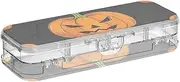 Yoogain Goth Orange Halloween Fun Pumpkin Plastic Pencil Box 2 Layer Pens Cases For School With Lid