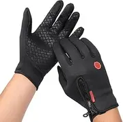 [Generisch] Women's Waterproof Gloves - Improved Touchscreen Gloves with Elastic Cuffs, Windproof Thermal Gloves for Running, Cycling