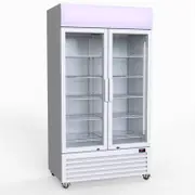 Thermaster 1000L Colourbond Upright Beverage Fridge 2 Doors White - Commercial Drink Fridges (LG-1000P)