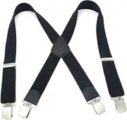 [WRITWAA] Elastic Suspenders Clip on Gambrel Suspender for Men Mens Suspenders Elastic Suspenders for Men Straps for Men Black