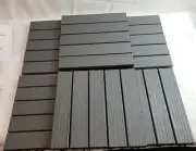 12" Grey Tiles Wood Patio Pavers Flooring Interlock Composite Outdoor Decking