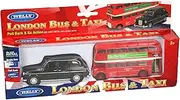 A to Z 9103 DC London Red Double Decker Bus and Black Taxi Vehicle Set, Multi