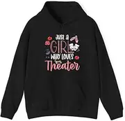 [X.Style] Just A Girl Who Loves Theater Theatre Kids Nerd ds035 Hoodie Black 3XL