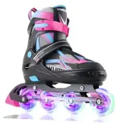 Adjustable Inline Skates for Girls and Boys, Roller Medium - Big Kid B-Pink