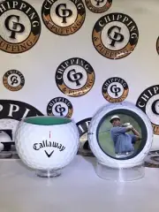 Custom "VIJAY SINGH" Golf Ball Shot Glass - Hollowed Ball With Custom Image