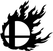 Flaming Smash Fireball - Vinyl 4 Inches (Color: Black) Decal Laptop Tablet Skateboard Car Windows Stickers