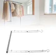 Adjustable Closet Hanging Rod Hanger Bar Clothing Rack Extender Organizer