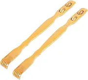 2Pcs Back Scratcher Massage Stick Handheld Shiatsu Massager for Itch Relief Ergonomic Body Scratcher for Travel and Storage for Shoulder Hand Knee Use