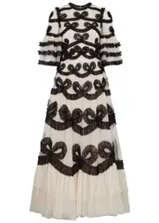 Needle & Thread Ingrid Bow-embellished Tulle Gown - Cream - 8 (UK8 / S) 8 (UK8 / S)