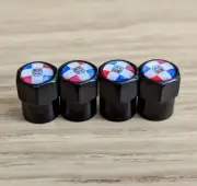 4pcs Metal Tire Valve Stem Caps Cars, Trucks, SUVs Dominican Republic Flag