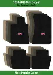 Lloyd Ultimat Front & Rear Carpet Mats for '08-10 Mini Cooper w/British Flag (for: Mini)