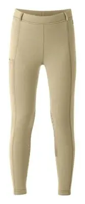 Kerrits Kids Power Stretch Winter Knee Patch Pocket Tights - Tan