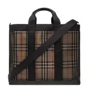 Burberry Checked Mesh Tote Bag One size Black