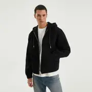 [1989 STUDIO] Black denim zip hoodie M Black