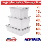 Large Storage Box Heavy Duty Plastic Tubs Stackable Lid Organiser Containers Box