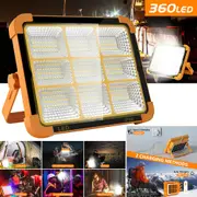 20000Lm Portable Solar Led Work Light Waterproof Usb Rechargeable Flood Lamp