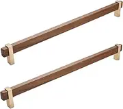 Handle Knobs 2Pcs Chinese Style Handle Walnut Door Handle Wood Grain Cabinet Drawer Wardrobe Cabinet Handle A320Mm Walnut
