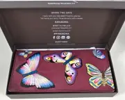 Anuschka Hand Painted Leather RFID Two Fold Clutch Wallet Flutter Ruby Butterfly