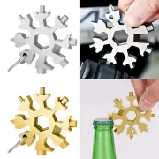 18 In 1 Snowflake DIY Metal Multi-Tool Portable Shape Keyring Screwdriver New