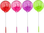Kisangel 4pcs Telescopic Stainless Steel Insect Nets Extendable Fishing Nets with Slip Handle for Great Outdoor Tool for Catching Butterflies and Bugs Random Color Random Color