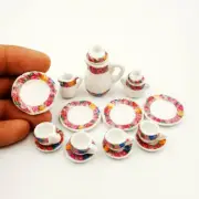 Dollhouse Miniature 1/12 Mugs Dish Kit Coffee Cup Pot Kitchen Set Accessories