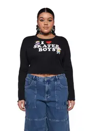 [Dolls Kill x SpongeBob] Plus Rock It Up Long Sleeve Tee