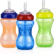 Nuby No-Spill Sippy Cup with Flex Straw - (3-Pack) 10-Ounce