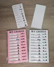 Set of 2 Kids' Chore Chart Sliding Routine To-Do Checklist ADHD Planning