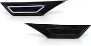 USR UNIQUE STYLE RACING DEPO civic side markers-911 Carrera Style LED Light Bar Smoke Front Bumper Sidemarker Lamp comp. with 2016-2021 Honda Civic Coupe Sedan Hatchback All Models(10thGen White LED)