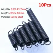 10Pcs Wire Dia 0.8mm 2.3mm 2.5mm Hook End Expansion Tension Spring 20-360mm Long