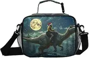 Insulated Lunch Box Dinosaur Sasquatch Moon for Women Men - Ideal for Work, Picnics - Includes Adjustable Shoulder Strap