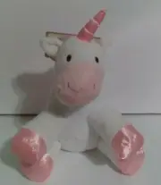 Kelly Baby Unicorn Lovey Plush White/Pink Rattle Horse Toy Shower gift 9"