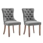 Cola Set of 2 Fabric Dining Chairs-Grey