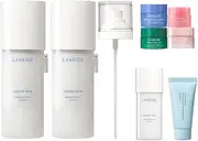 Cream Skin Refiner Toner 170ml Double Set with Mist Pump & Travel Size of Cream Skin 50ml, Cleansing Foam 30g, Mini Water EX 15ml + Cica 10ml + Boucy & Firm 10ml + Berry Lip Sleeping Mask 3g. Korean Beauty Promotion Set for Laneige.