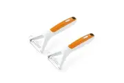 2x Zyliss Julienne Peeler Vegetable Slicer Shredder Cooking Kitchen White Orange