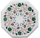 Marble Coffee Table Top Gemstone Inlay Work Indoor Table for Restaurant Decor